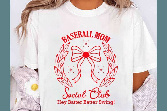 Baseball Mom Social Club Svg for Embroidery