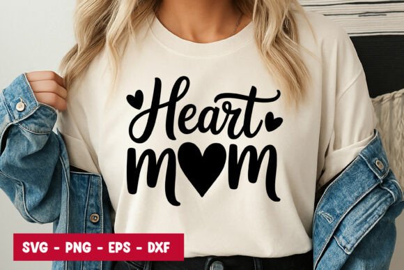 Heart Mom Script Typography SVG PNG Review