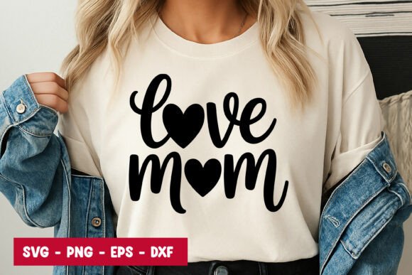 Love Mom Script Typography SVG PNG Review