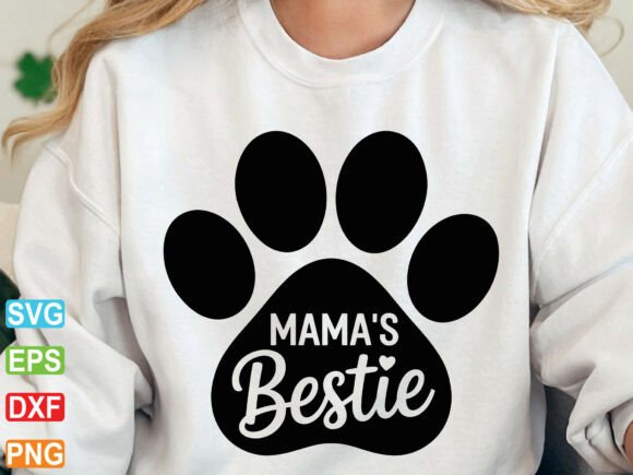 Mama's Bestie Paw Print SVG for Dog Moms
