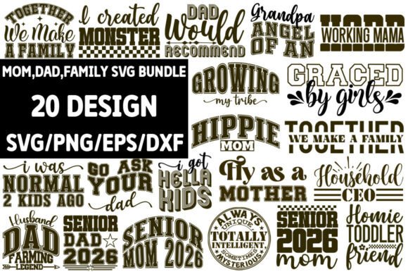 Mom, Dad, Family SVG PNG Bundle Review