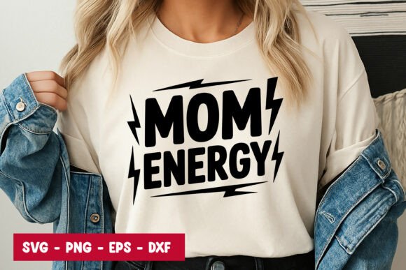Mom Energy Typography SVG PNG for Embroidery