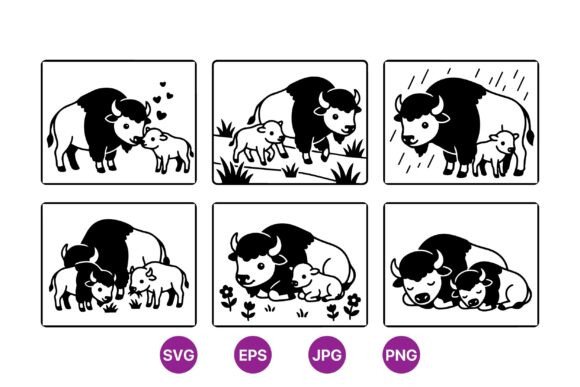Review: Cute Buffalo Mom and Baby SVG for Embroidery