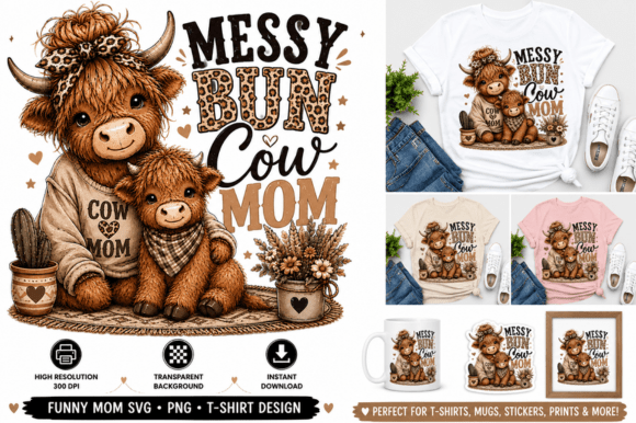 Review: Messy Bun Cow Mom 🐄✨PNG SVG for Embroidery