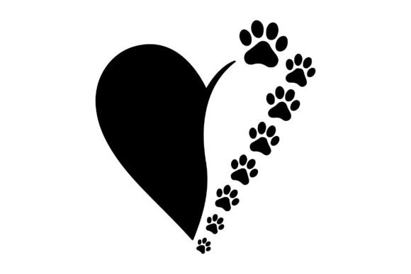 Review: Paw Print Heart SVG, Dog Mom Silhouette
